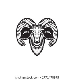 goat head logo design concept