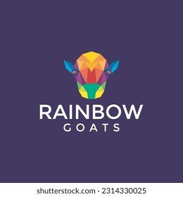 Goat head logo design with full color