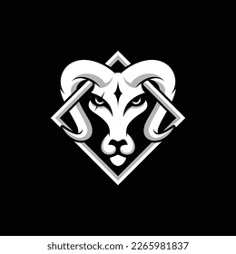 goat head logo design icon