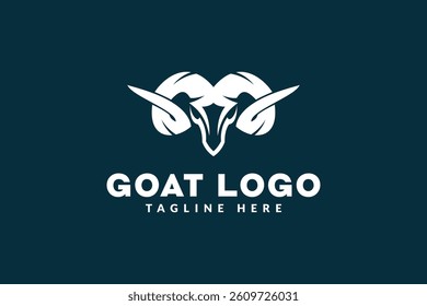 goat head logo design. logo icon vector illustration silhouette