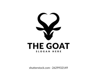 goat head logo design. logo icon vector illustration silhouette