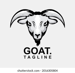 Goat head Logo design, Goat illustration vector