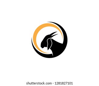 Goat head logo design vector illustration
