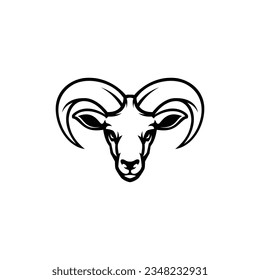 goat head logo design. vector illustration