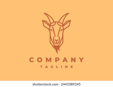 Goat head logo design vector icon illustration