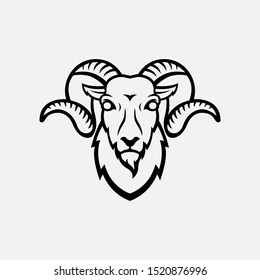 Goat head logo gaming esport in black and white