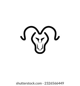 Goat head logo icon design vector
