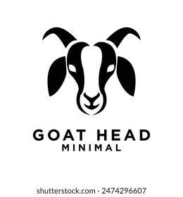 Goat Head logo icon design illustration template