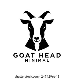 Goat Head logo icon design illustration template