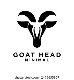 Goat Head logo icon design illustration template