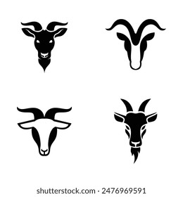 Goat Head logo icon design illustration template