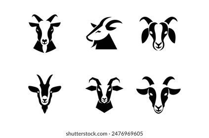 Goat Head logo icon design illustration template