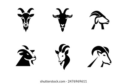 Goat Head logo icon design illustration template