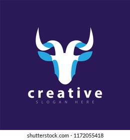 goat head logo icon vector template