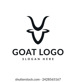 goat head logo icon vector illustration