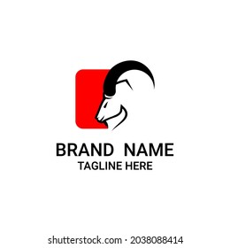 goat head logo illustration vector