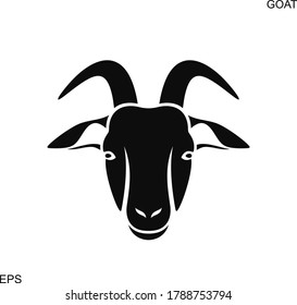 Ziegenkopf-Logo. Ziegenkopf einzeln auf weißem Hintergrund