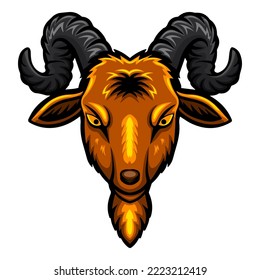 Goat head logo mascot design