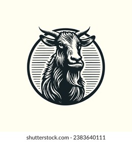 goat head logo retro vintage 