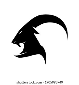 goat head logo silhouette vector