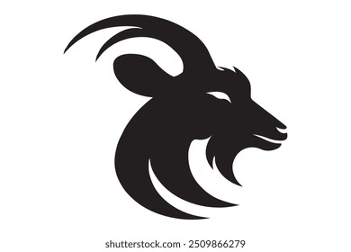 goat head logo silhouette vector design