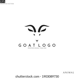 Goat head. Logo template. Abstract animal