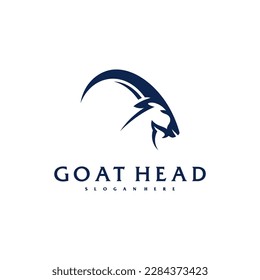 Goat Head logo template, Creative Goat logo design vector