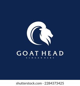 Goat Head logo template, Creative Goat logo design vector