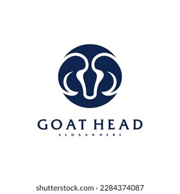 Goat Head logo template, Creative Goat logo design vector