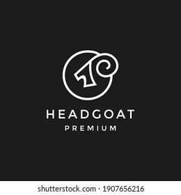 goat head logo template for meat and dairy products.in black backround