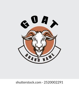 goat head logo template vector illustration on white background. goat head mascot