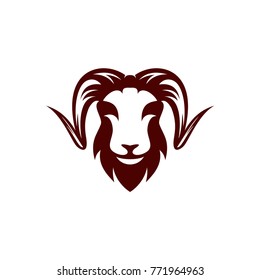 Goat head logo template vector illustration