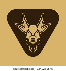 goat head logo with triangle