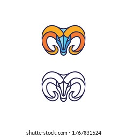 diseño vectorial del logotipo de la cabeza de cabra