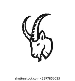 Ziegenkopf Logo, Vektorsymbol. handgefertigt