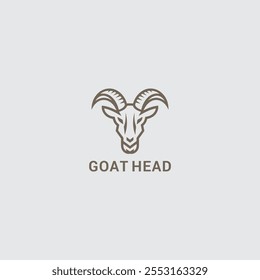 logotipo cabeça de cabra vetor e design de ícone
