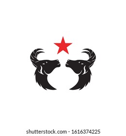 Goat head logo vector illustration