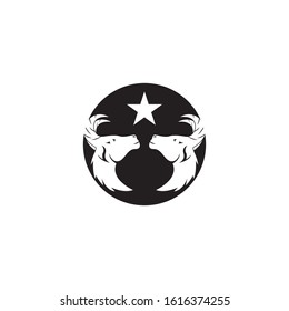 Goat head logo vector illustration