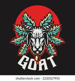 Goat Head Logo Vector Illustration