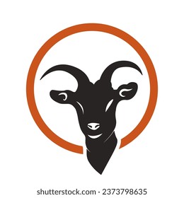 Goat head logo vector illustration template design
