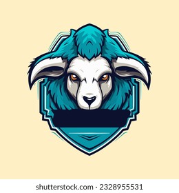 Goat head mascot logo design vector template