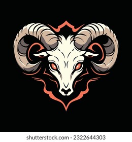 Goat Head Mascot Logo for Esport. Goat T-shirt Design. Sheep Logo. Sheep Sticker