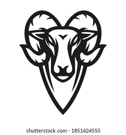 Goat Head Mascot Logo Sport Team Stock Vector (Royalty Free) 1851424555 ...