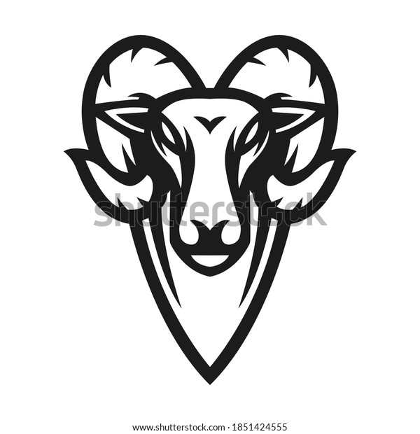 Goat Head Mascot Logo Sport Team Stock Vector (Royalty Free) 1851424555 ...