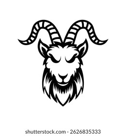cabeça de cabra mascote logotipo vetor design conceito silhueta