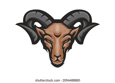 Goat head mascot vector drawing
