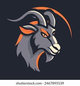 Goat head mascot Vector Illustration on isolated background
