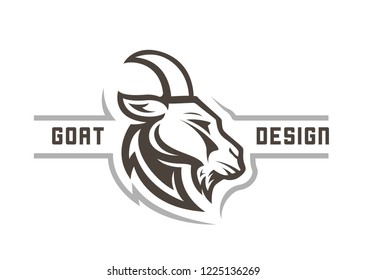 Goat head modern monochrome vector design