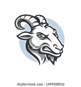 Goat head. Modern vector illustration