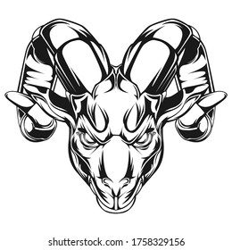 Goat Head Modern Vector Illustration Stock Vector (Royalty Free ...